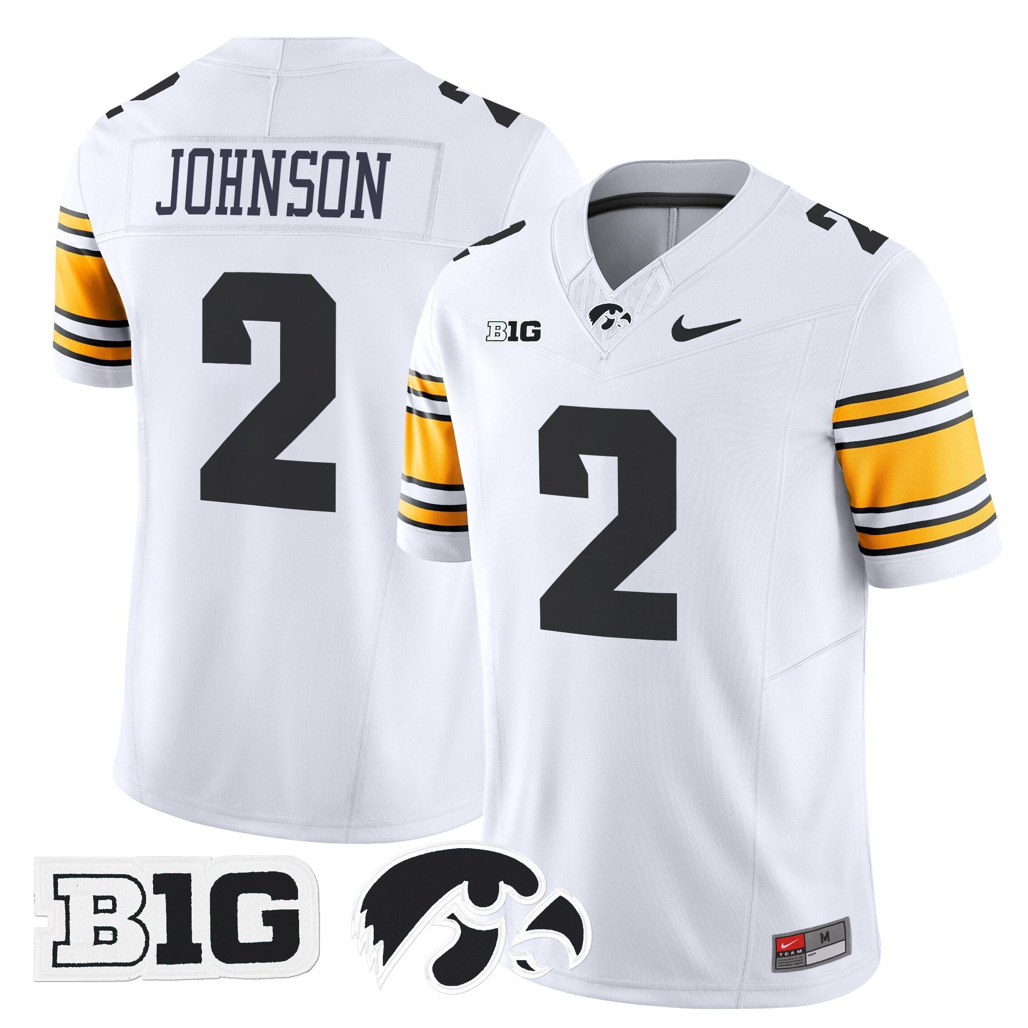 Men Iowa Hawkeyes #2 Johnson White Nike 2024 Vapor Limited NCAA Jersey